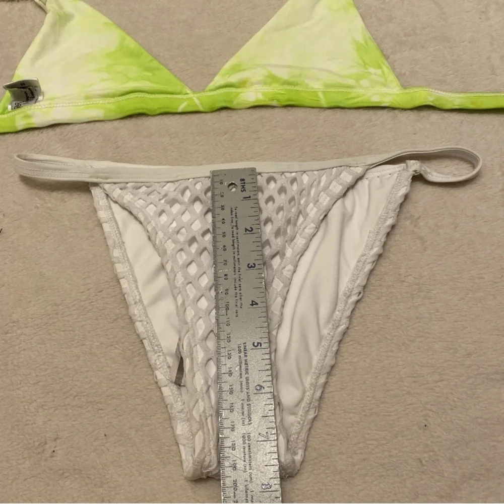 Chic Lime and White Tie Dye Bikini Set